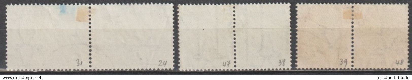 SOUTH AFRICA  - 1930 -  3 PAIRES SE TENANT YVERT N°38/40+47/49 OBLITEREES  - COTE = 28 EUR - Used Stamps