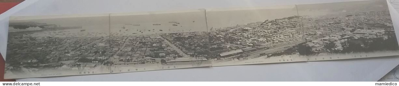 JAPON 4 CP D'OTARU Formant Un PANORAMA. Ecrites Les 4 Au Verso En 1911. Ensemble Excessivement Rare En Parfait état. - Verzamelingen & Kavels