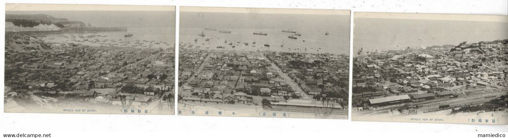 JAPON 4 CP D'OTARU Formant Un PANORAMA. Ecrites Les 4 Au Verso En 1911. Ensemble Excessivement Rare En Parfait état. - Sammlungen & Sammellose