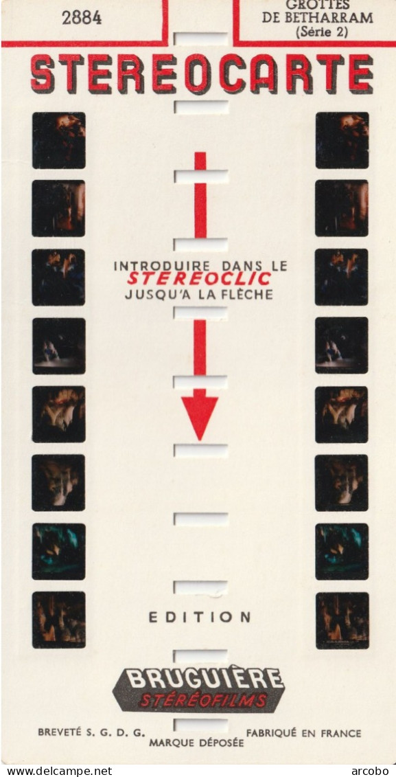 Stereocarte Bruguiere 2883 Et 2884 Les Grottes De Betharram Serie 1 Et 2 - Visionneuses Stéréoscopiques