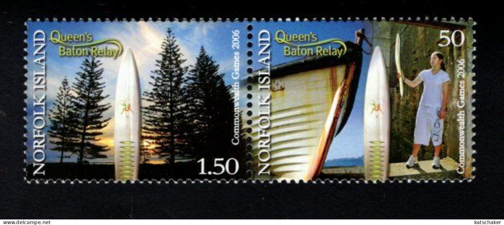 1960138276 2006 SCOTT 866  (XX)  POSTFRIS MINT NEVER HINGED - QUEEN'S  BATON RELAY FOR 2006 COMMONWEALTH GAMES - Norfolk Island