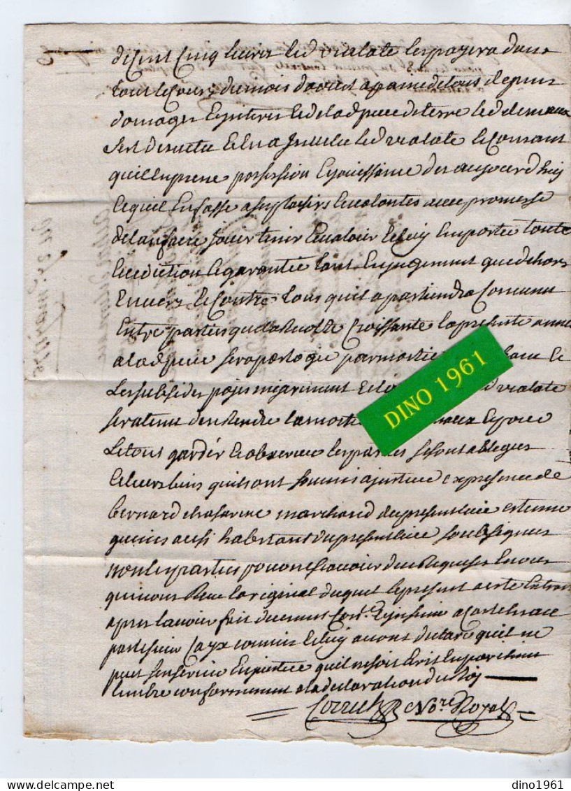 VP22.957 - Cachet De Généralité De MONTAUBAN - Acte De 1776 - Achat De Terre ..... - Seals Of Generality
