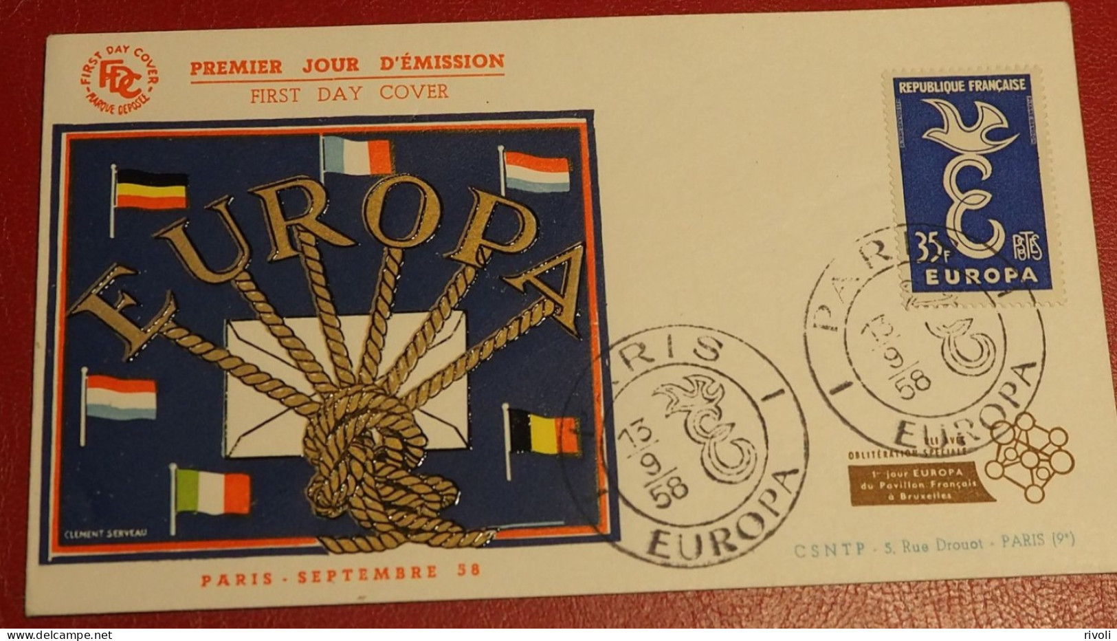 EUROPA CEPT FRANCE-1958  PREMIER JOUR FDC - 1958