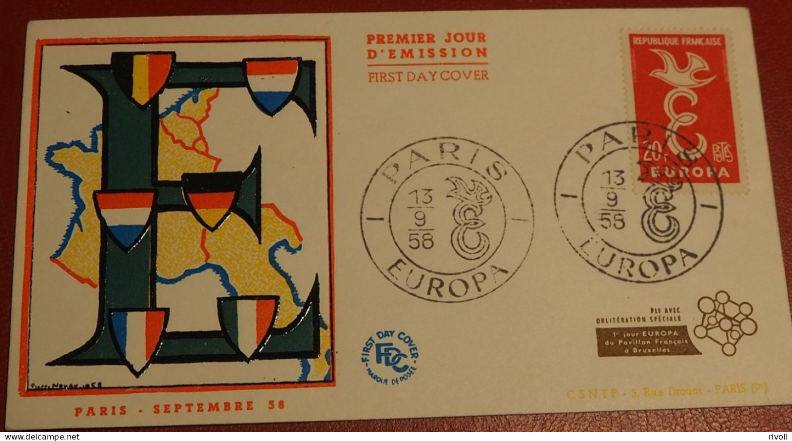 EUROPA CEPT FRANCE-1958 PREMIER JOUR FDC - 1958