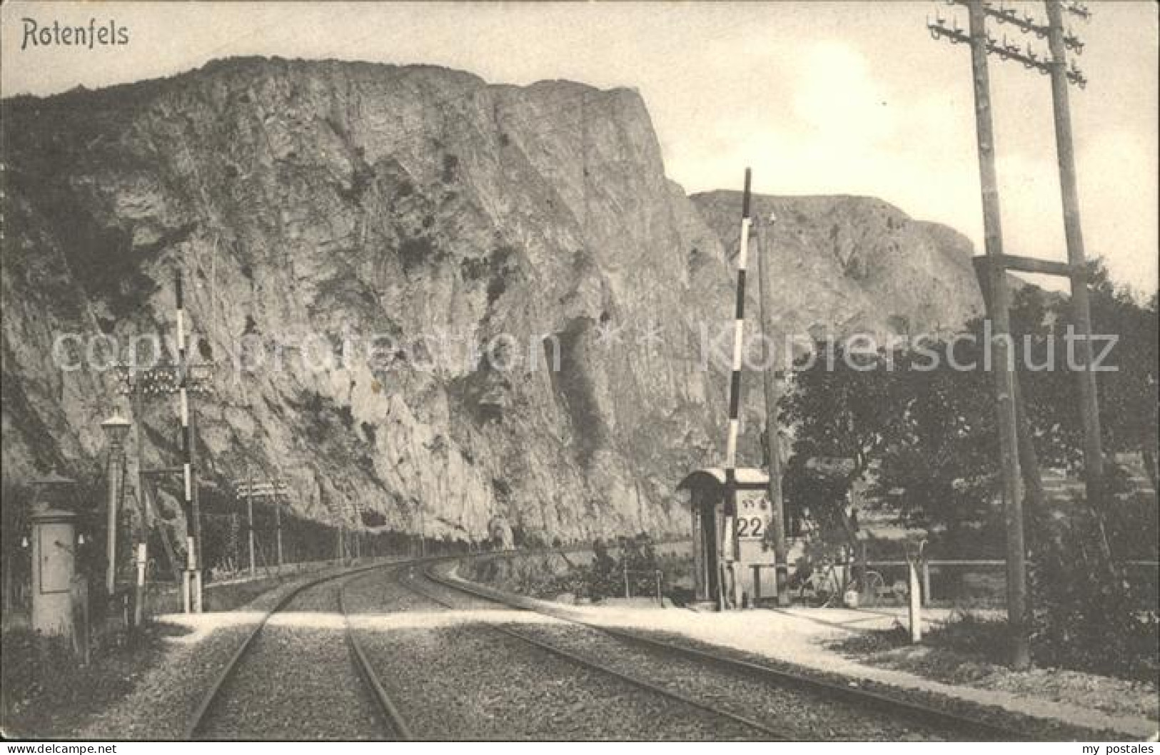 41805498 Rotenfels Bahnschranke Felsformation Rotenfels - Gaggenau