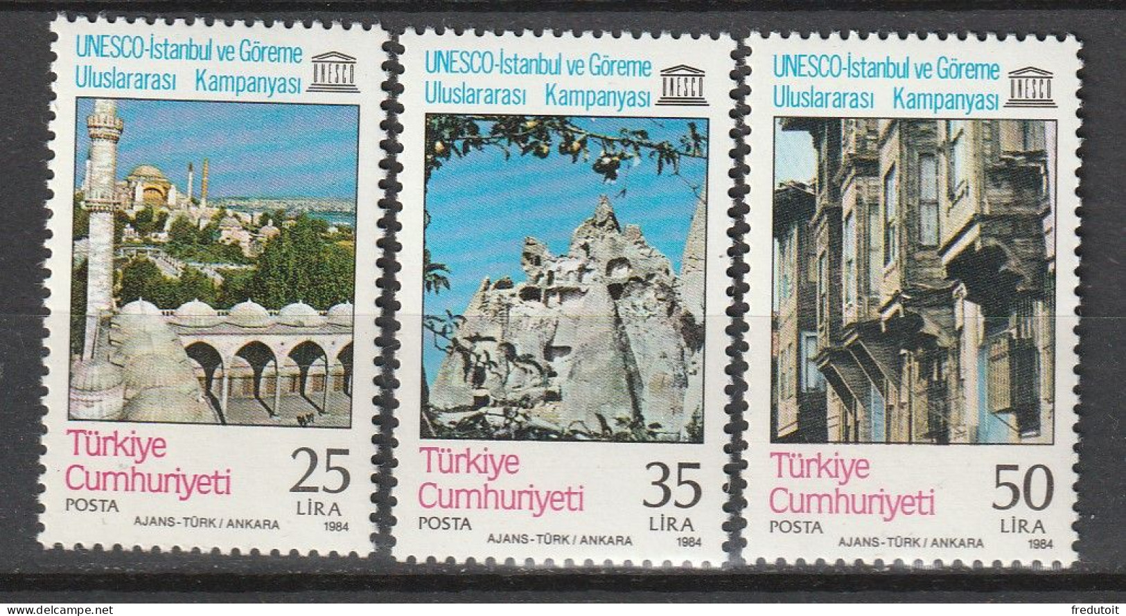 TURQUIE - N°2421/3 ** (1984) U.N.E.S.C.O. - Neufs