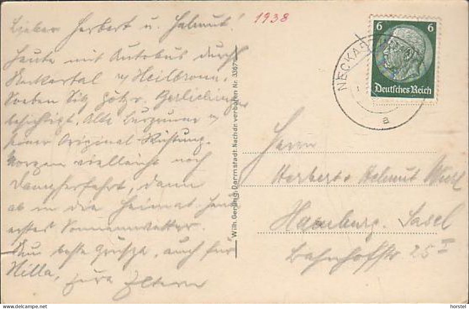 D-74865 Neckarzimmern - Blick Vom Hornberg - Alte Ansicht - Stamp 1938 - Mosbach