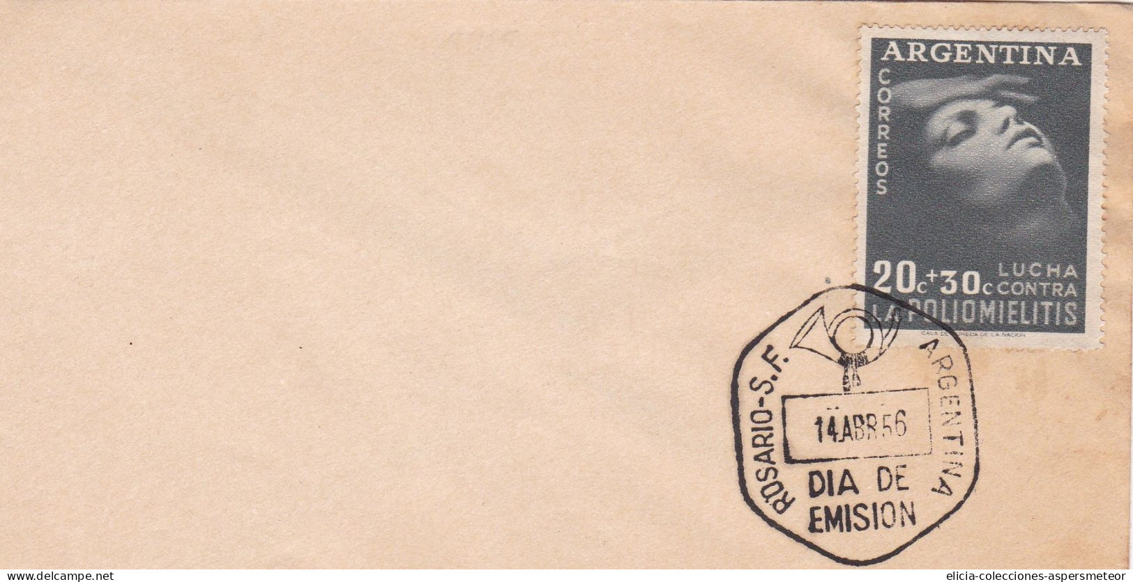 Argentina - 1956 - FDC - Fight Against Polio Stamp -  Caja 30 - FDC