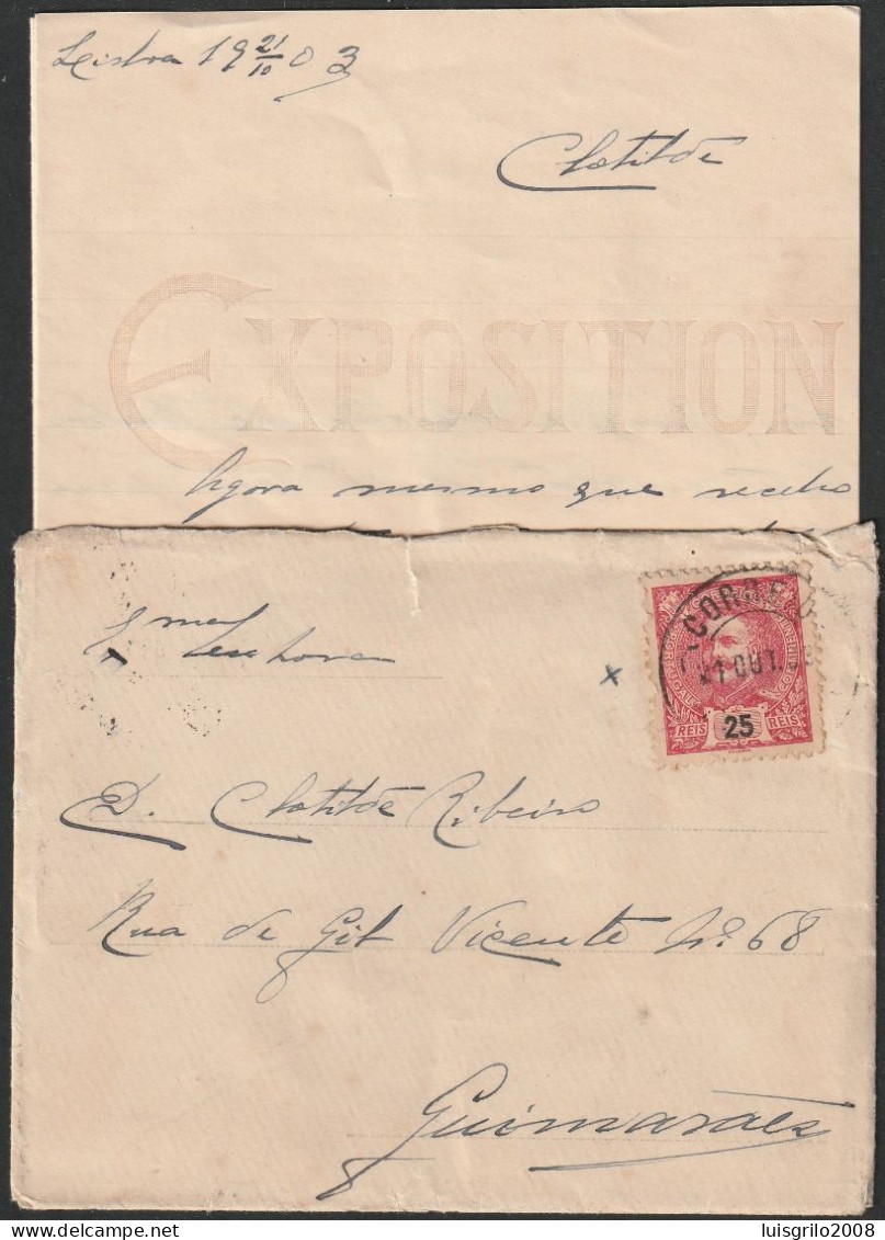 Cover + Letter - Lisboa To Guimarães -|- Postmark - Lisboa. 1903 - Covers & Documents