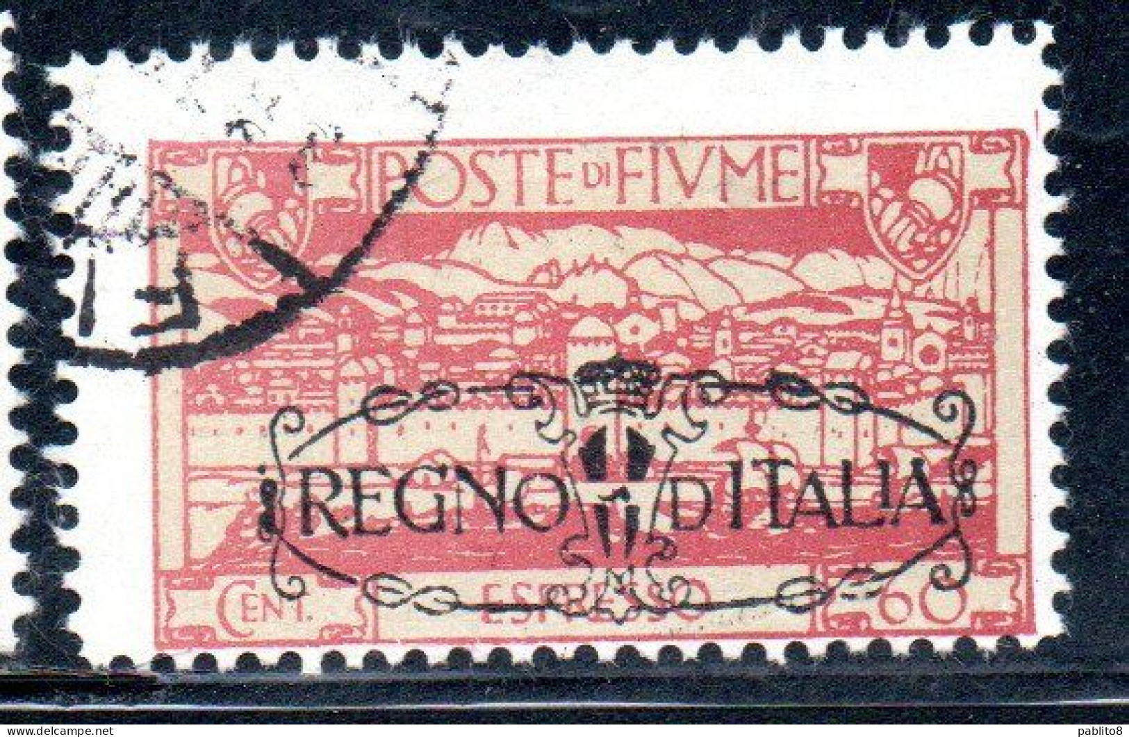 FIUME 1924 SAN VITO E SOGGETTI VARI SOPRASTAMPATO OVERPRINTED REGNO D'ITALIA ESPRESSI ESPRESSO 60c USATO USED - Fiume