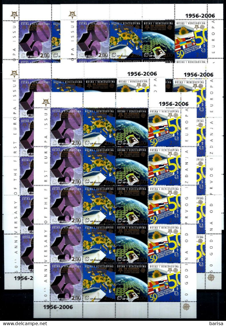 Bosnia And Herzegovina (Mostar) 2006: 50th Anniversary Of The First EUROPA Stamps; 5 Sheets (25 Complete Sets)** MNH - 2006