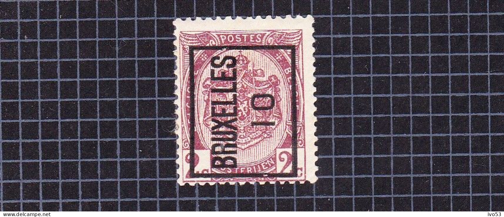 Rijkswapen 2c:nr 55* Met Scharnier, Voorafstempeling:Bruxelles 10. - Typos 1906-12 (Wappen)