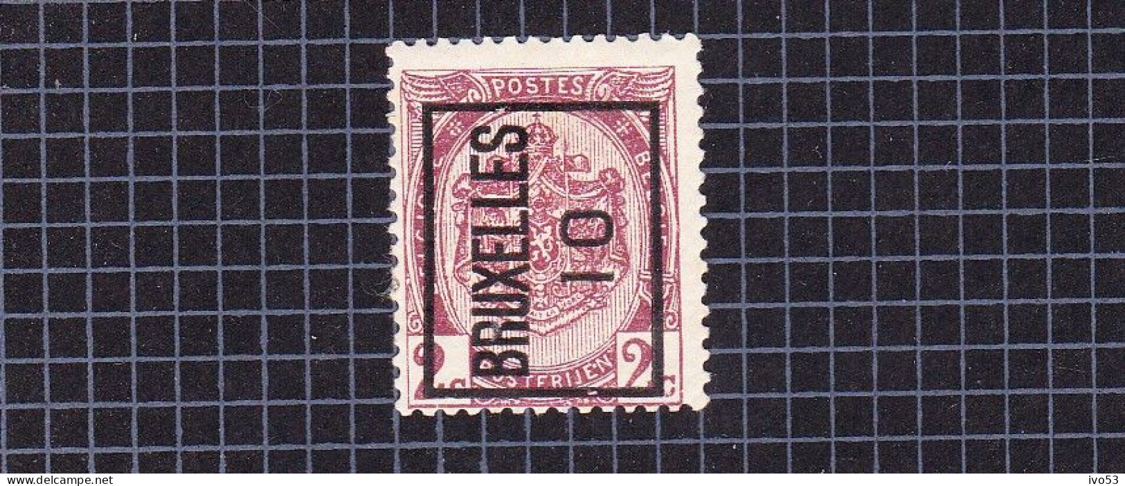 Rijkswapen 2c:nr 55* Met Scharnier, Voorafstempeling:Bruxelles 10. - Typografisch 1906-12 (Wapenschild)