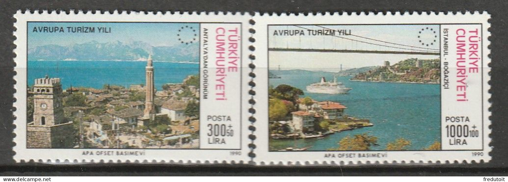 TURQUIE - N°2632/3 ** (1990) Tourisme - Neufs