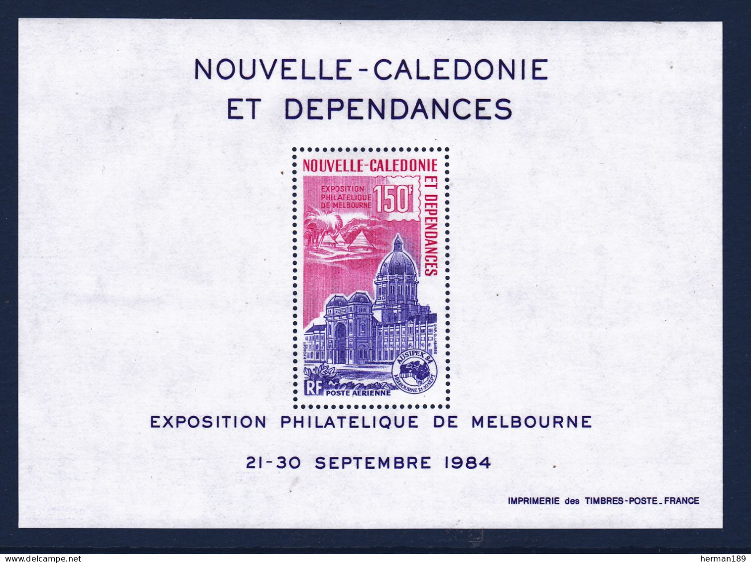 NOUVELLE CALEDONIE BLOC N°    6 ** MNH Neuf Sans Charnière, TB (CLR166) Exposition Ausipex - 1984 - Blocks & Kleinbögen