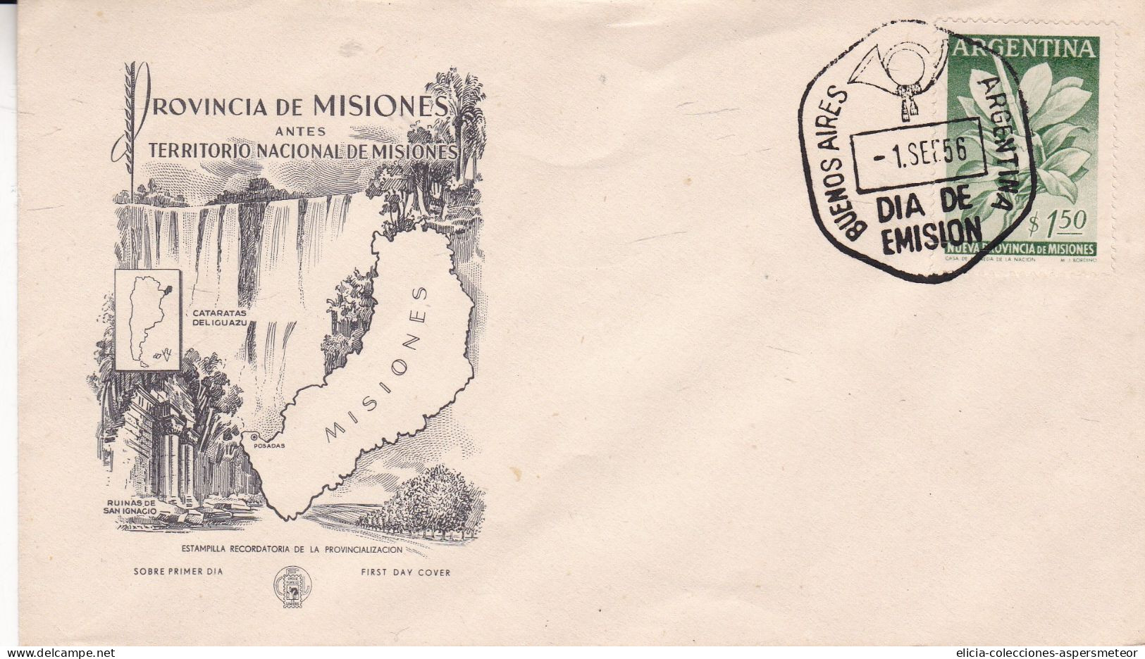 Argentina - 1956 - FDC - Misiones - New Province - Caja 30 - FDC