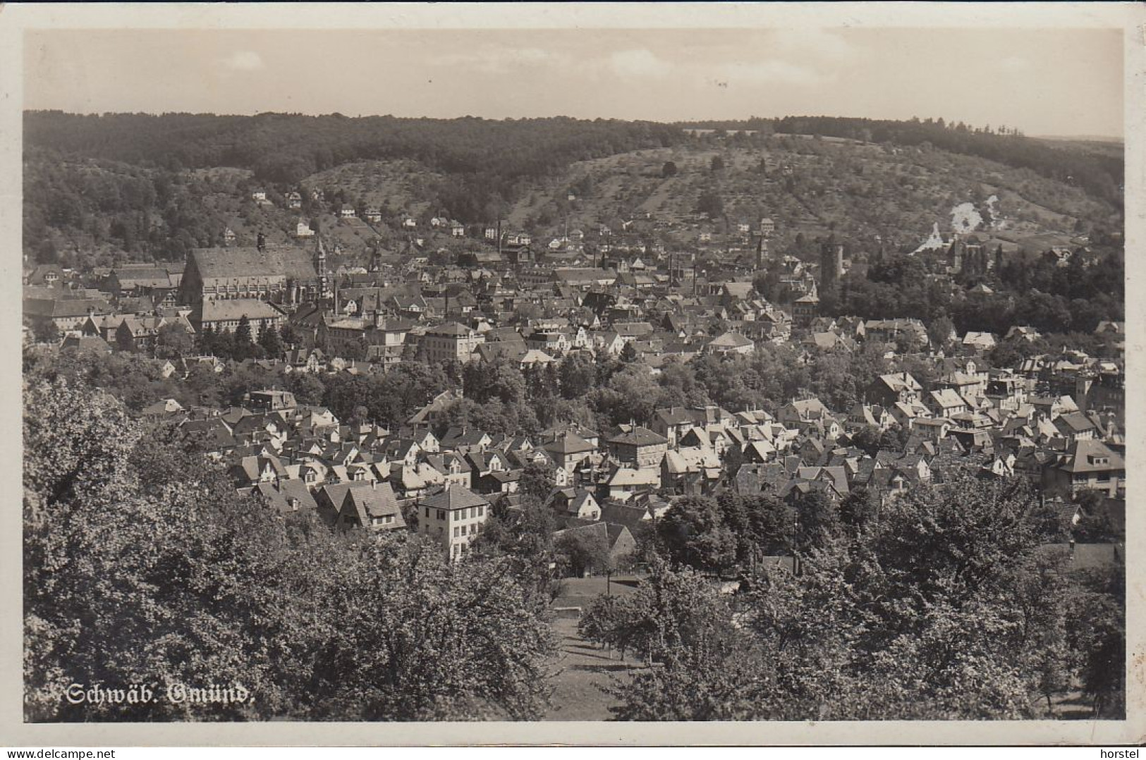 D-73525 Schwäbisch Gmünd - Alte Stadtansicht - 30er Jahre - Stamp - Schwaebisch Gmünd