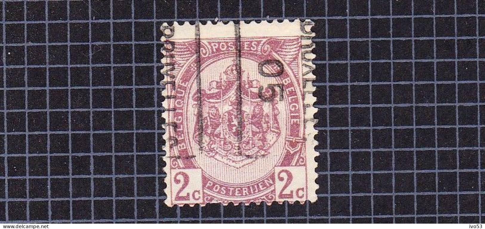 Rijkswapen 2c:nr 55(*) Zonder Gom, Voorafstempeling:Bruxelles 05. - Rolstempels 1900-09