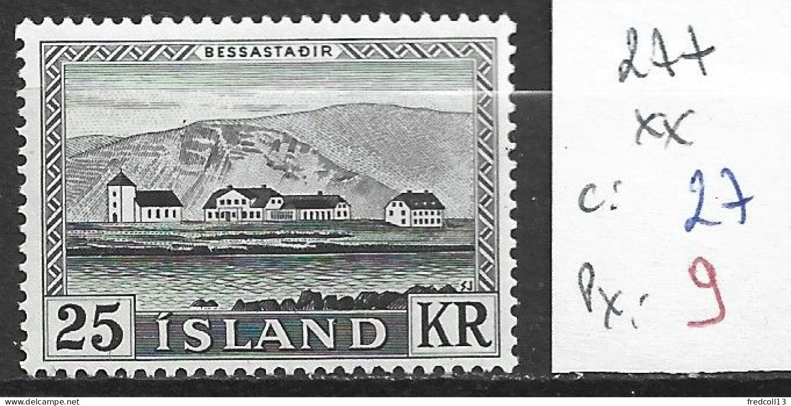 ISLANDE 277 ** Côte 27 € - Nuevos