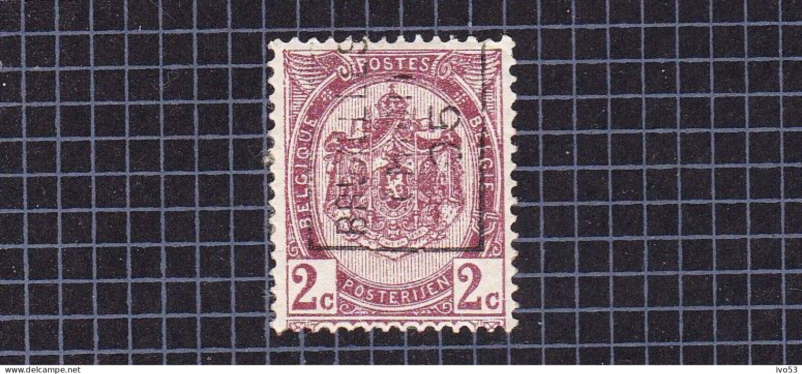 Rijkswapen 2c:nr 55(*) Zonder Gom, Voorafstempeling:Bruxelles (midi) 05 - Rolstempels 1900-09