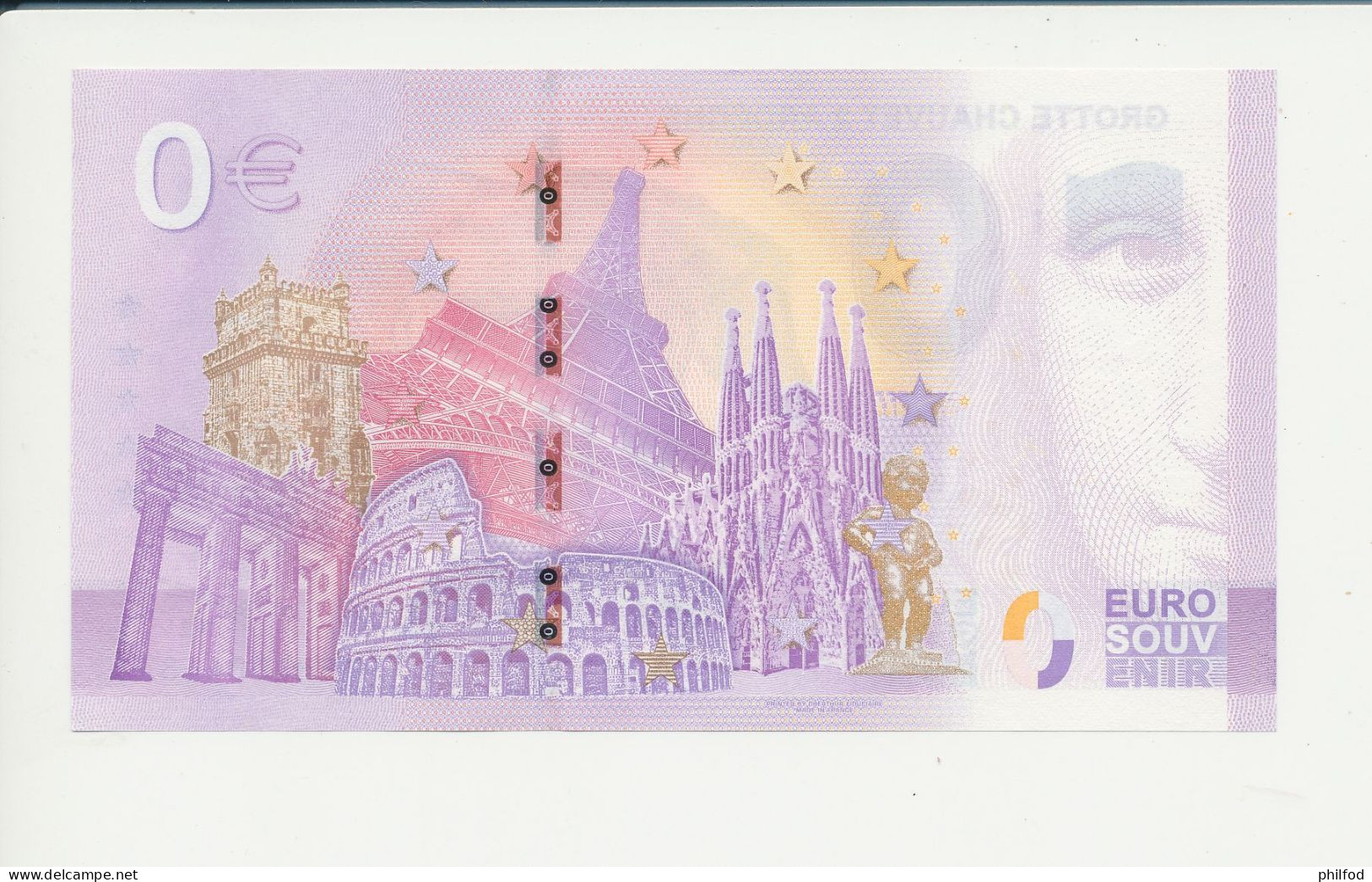 Billet Touristique  0 Euro  - GROTTE CHAUVET 2 - ARDÈCHE - UEHQ - 2022-2 -  N° 4483 - Altri & Non Classificati