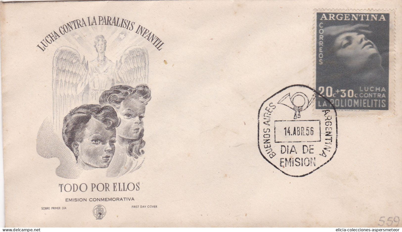 Argentina - 1956 - FDC - Fight Against Infants Polio -  Caja 30 - FDC