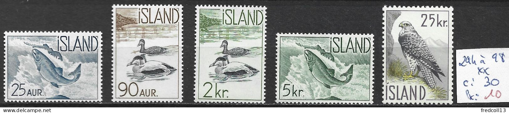 ISLANDE 294 à 98 ** Côte 30 € - Unused Stamps