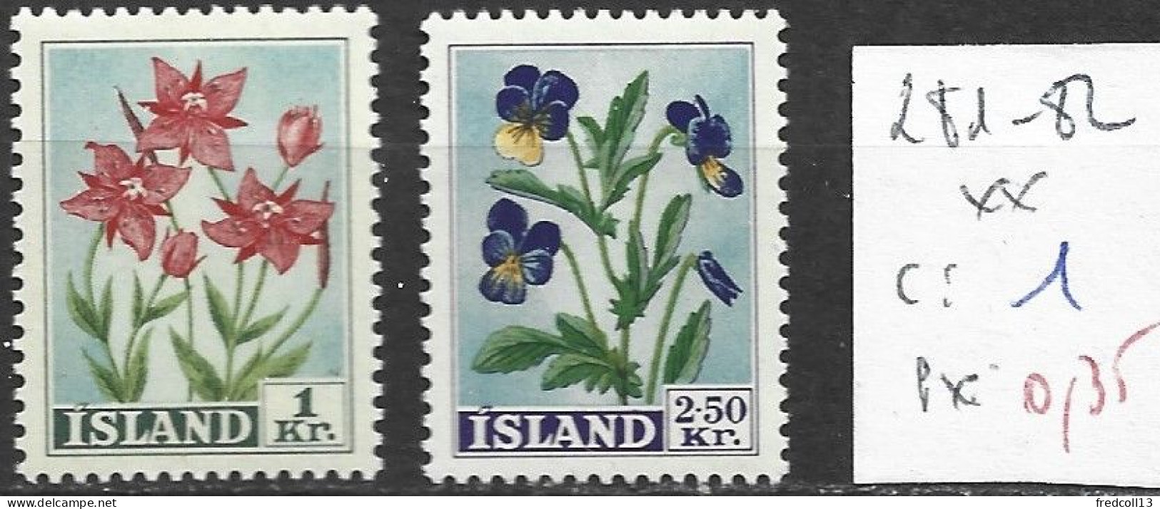 ISLANDE 281-82 ** Côte 1 € - Unused Stamps