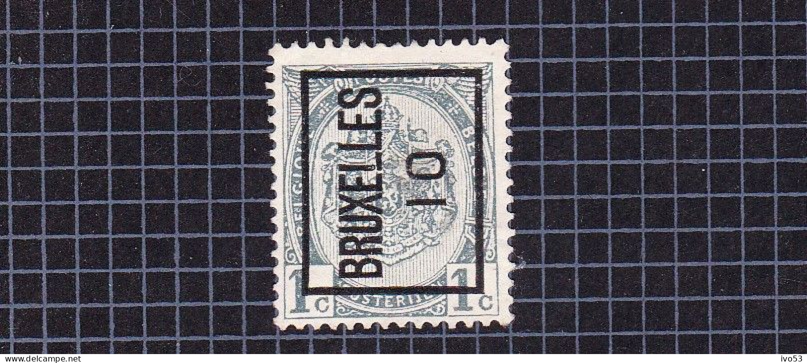 Rijkswapen 1c:nr 53(*) Zonder Gom, Voorafstempeling:Bruxelles 10. - Typos 1906-12 (Wappen)