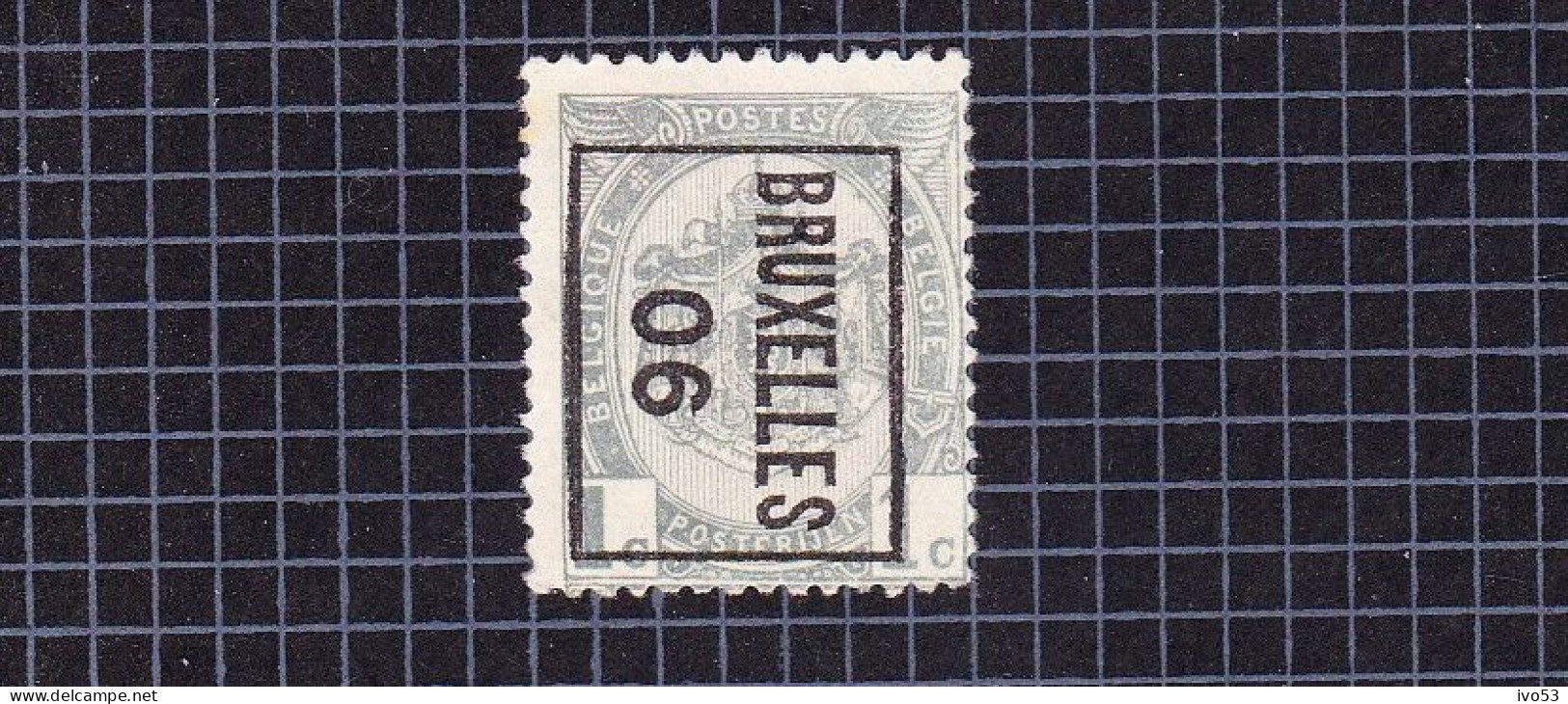 Rijkswapen 1c:nr 53(*) Zonder Gom, Voorafstempeling:Bruxelles 06. - Typos 1906-12 (Armoiries)