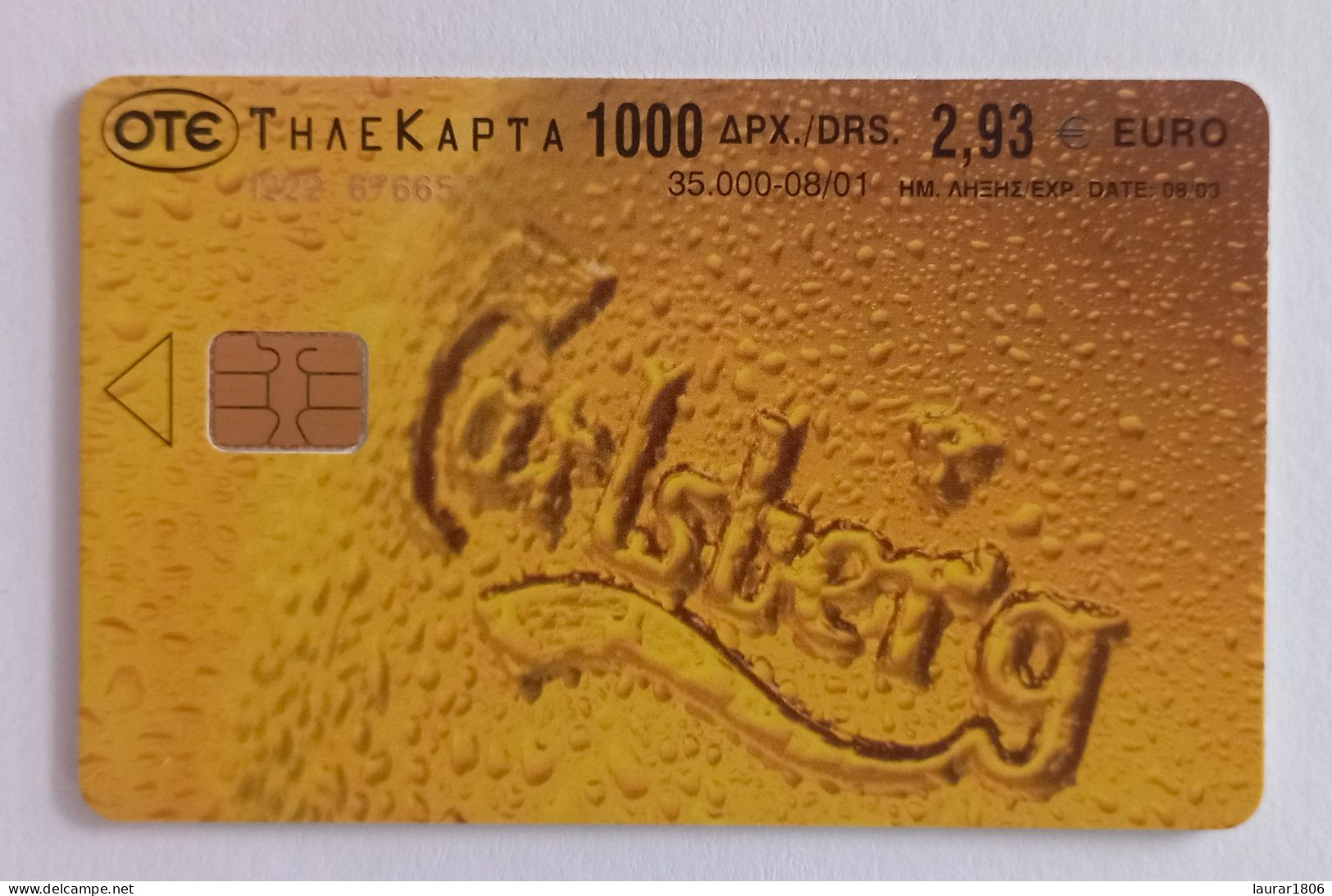 TELECARTE PHONECARD GRÈCE - OTE - CARLSBERG - 2,93 € - 2001 - EC - Grecia