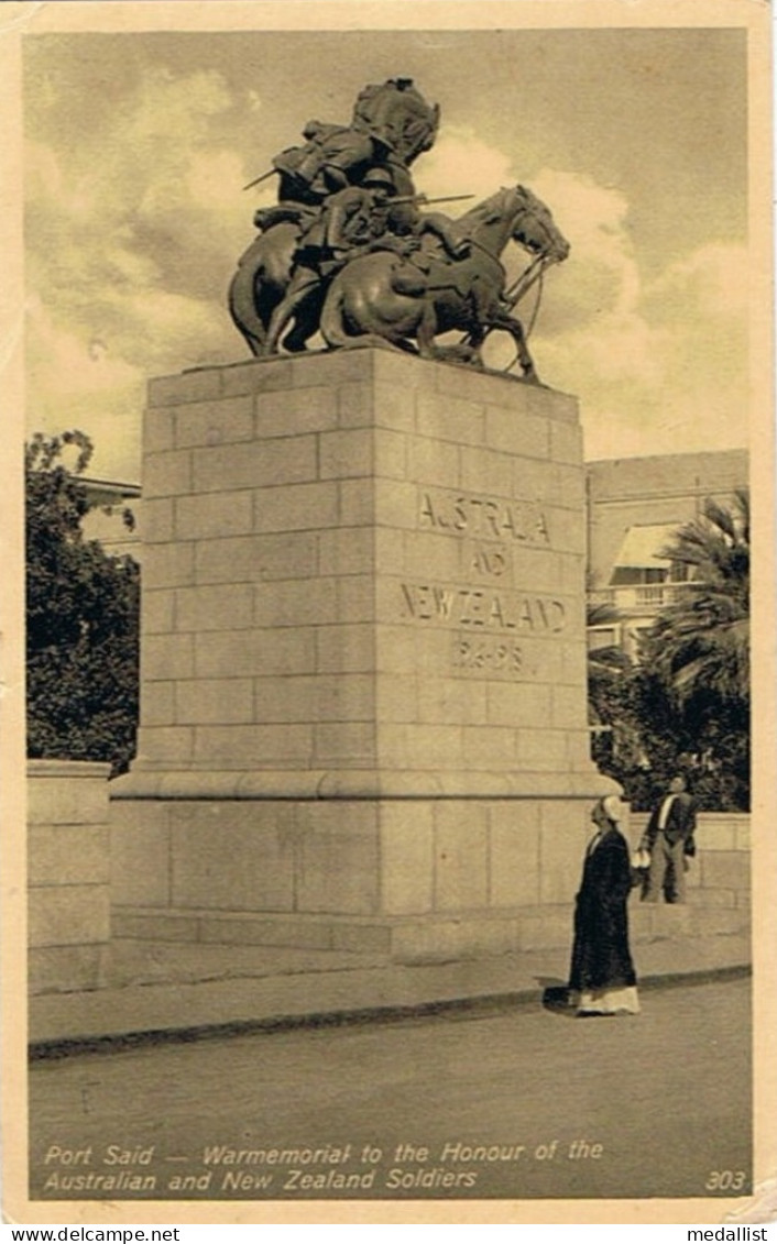 CPM..EGYPTE..PORT SAID..WARMEMORIAL TO THE HONOUR OF THE AUSTRALIAN AND NEW ZEALAND SOLDIERS - Nouvelle-Zélande