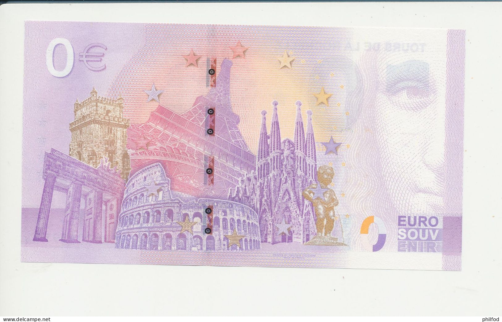 Billet Touristique  0 Euro  - TOURS DE LA ROCHELLE - UEHU - 2022-1 -  N° 9391 - Otros & Sin Clasificación