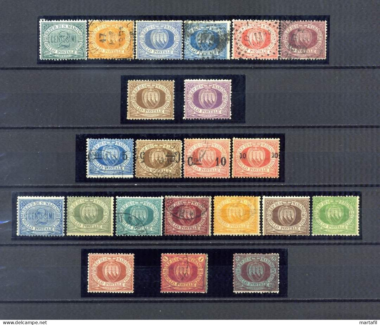 SAN MARINO - 1877/1894 - Prime Emissioni - Usato & * - Usati