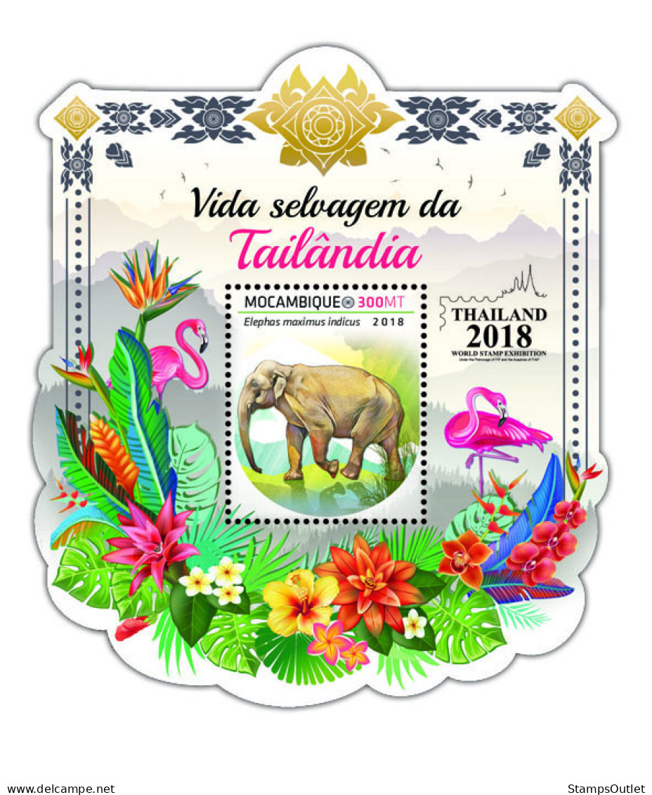 MOZAMBIQUE 2018 MNH  Wildlife Of Thailand  Michel Code: 9795 / Bl.1399Yvert&Tellier Code: 1366 - Mozambique