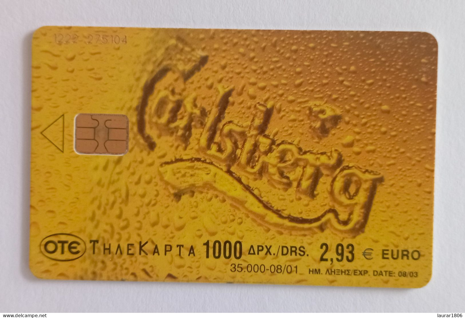 TELECARTE PHONECARD GRÈCE - OTE - CARLSBERG - 2,93 € - 2001 - EC - Greece