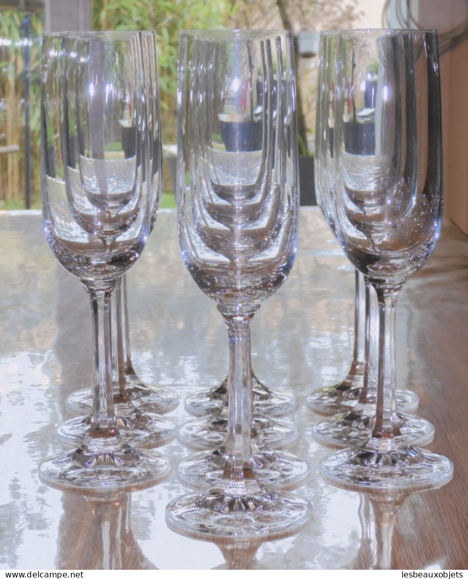 -10 FLUTES A CHAMPAGNE En VERRE SANS MARQUE VISIBLE Collection Vitrine   E - Glas & Kristal