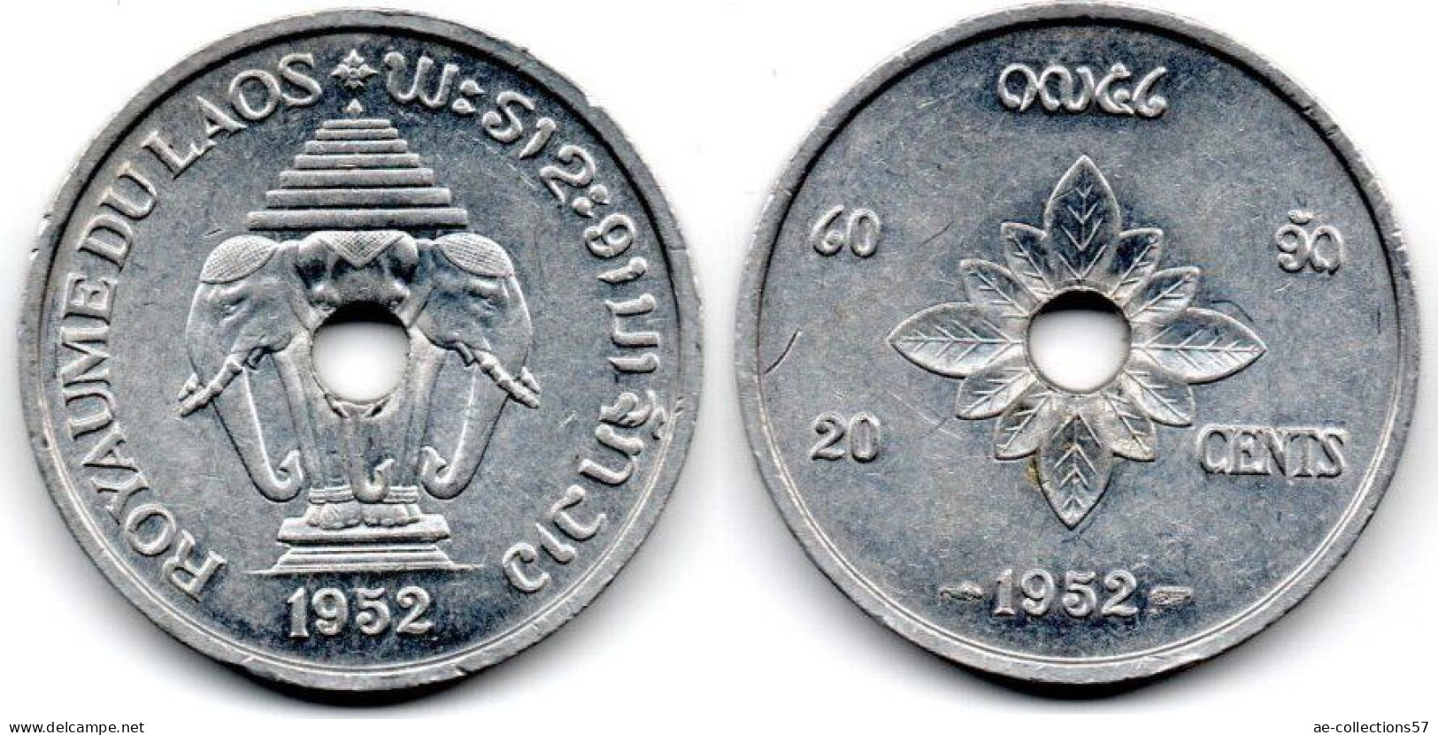 MA 30548  / Laos 20 Cents 1952 SUP - Laos