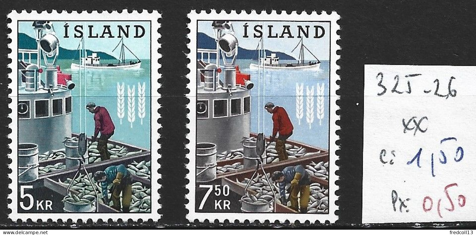 ISLANDE 325-26 ** Côte 1.50 € - Neufs