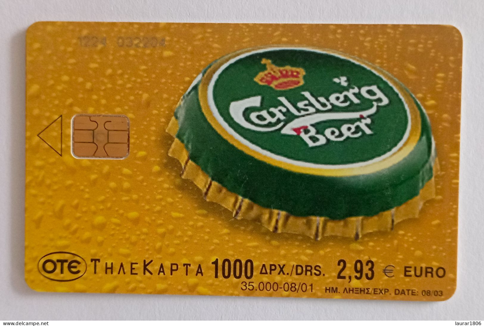 TELECARTE PHONECARD GRÈCE - OTE - CARLSBERG - 2,93 € - 2001 - EC - Griechenland