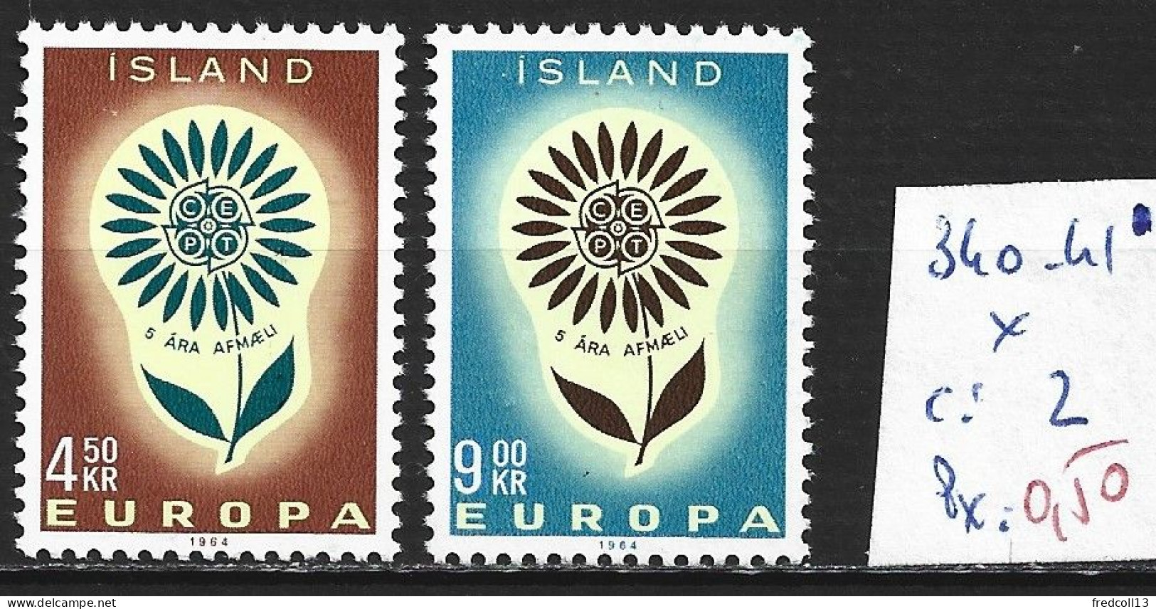 ISLANDE 340-41 * Côte 2 € - Neufs