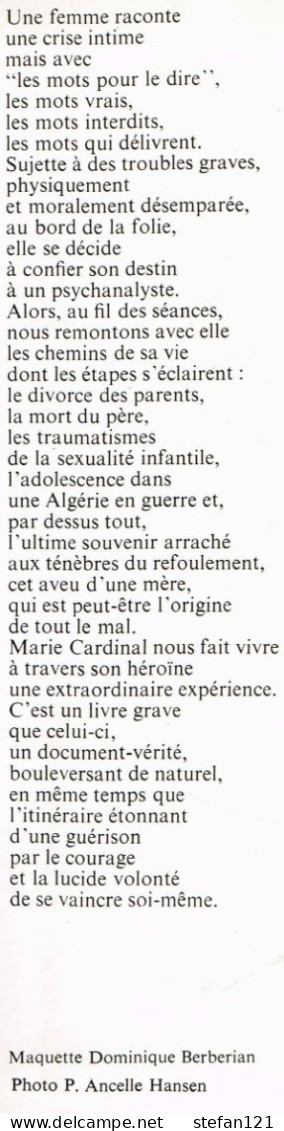 Les Mots Pour Le Dire - Marie Cardinal - 1978 - 320 Pages 20,8 X 13,8 Cm - Aventure