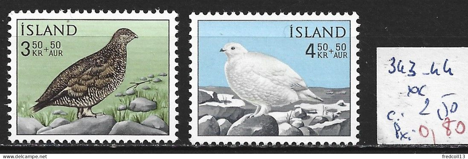 ISLANDE 343-44 ** Côte 2.50 € - Neufs