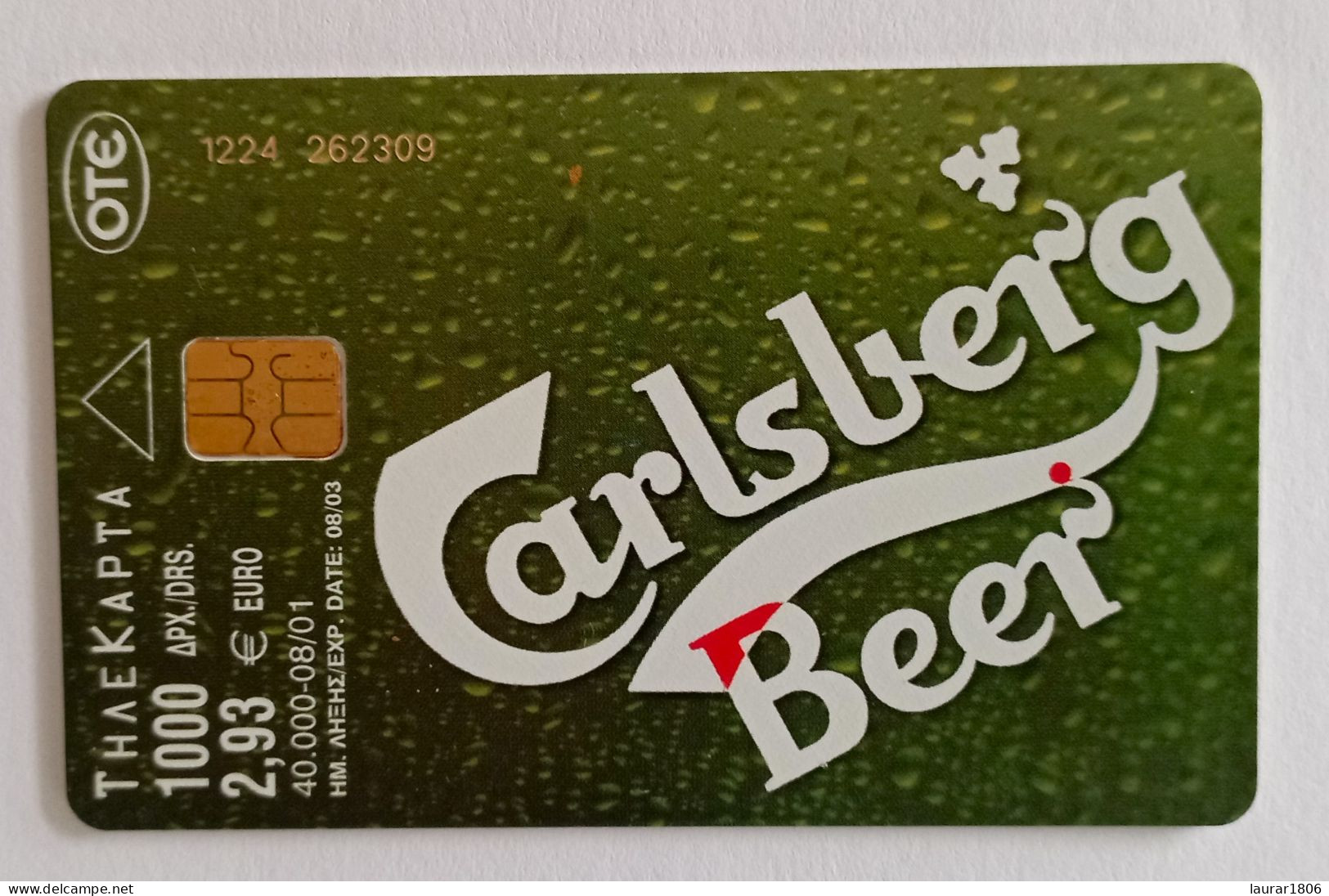 TELECARTE PHONECARD GRÈCE - OTE - CARLSBERG - 2,93 € - 2001 - EC - Griechenland