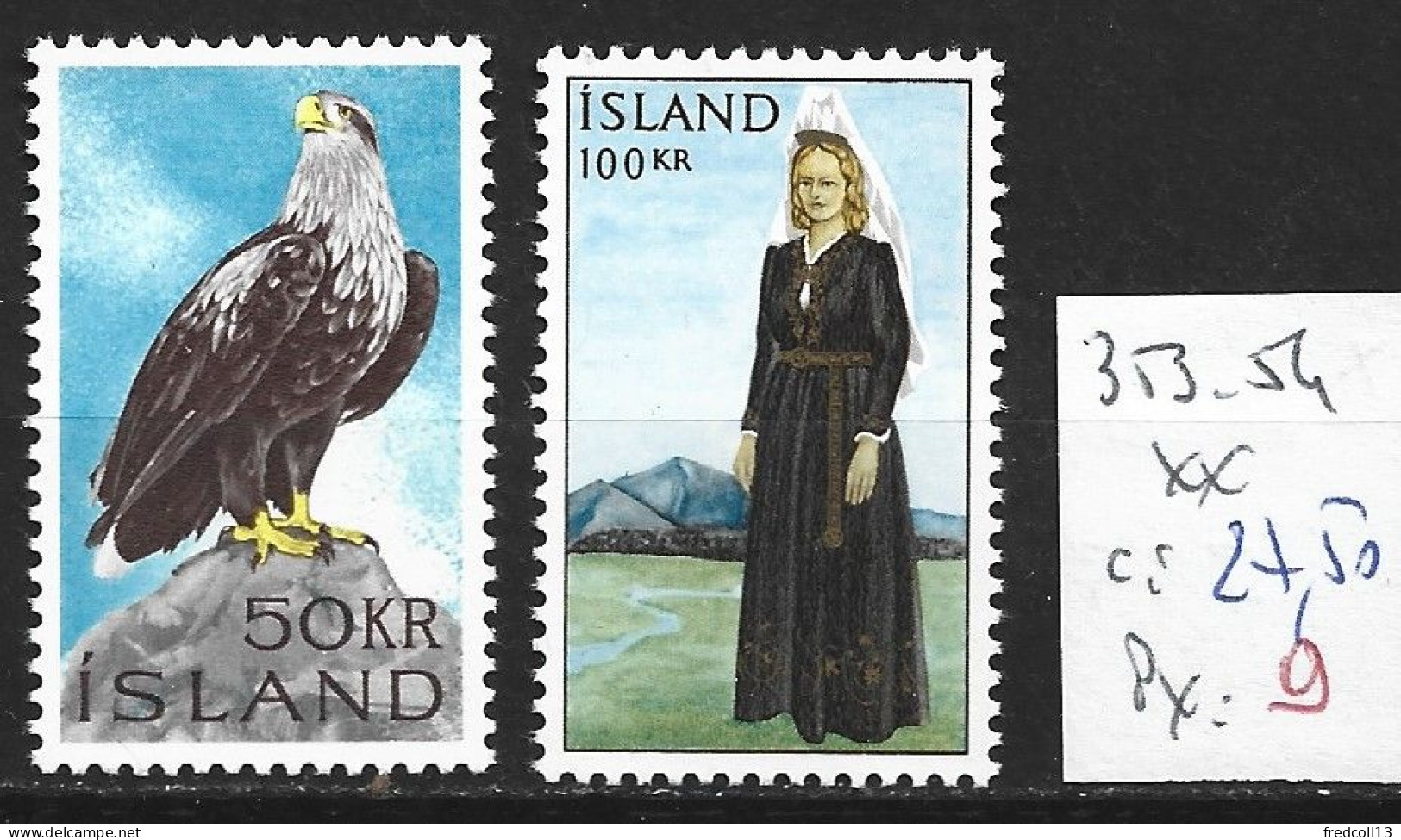 ISLANDE 353-54 ** Côte 27.50 € - Ongebruikt