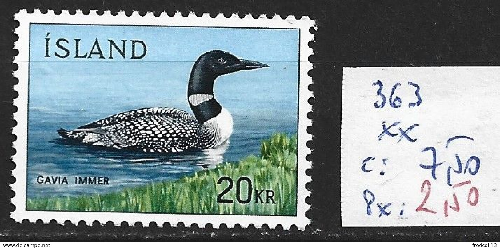 ISLANDE 363 ** Côte 7.50 € - Ducks