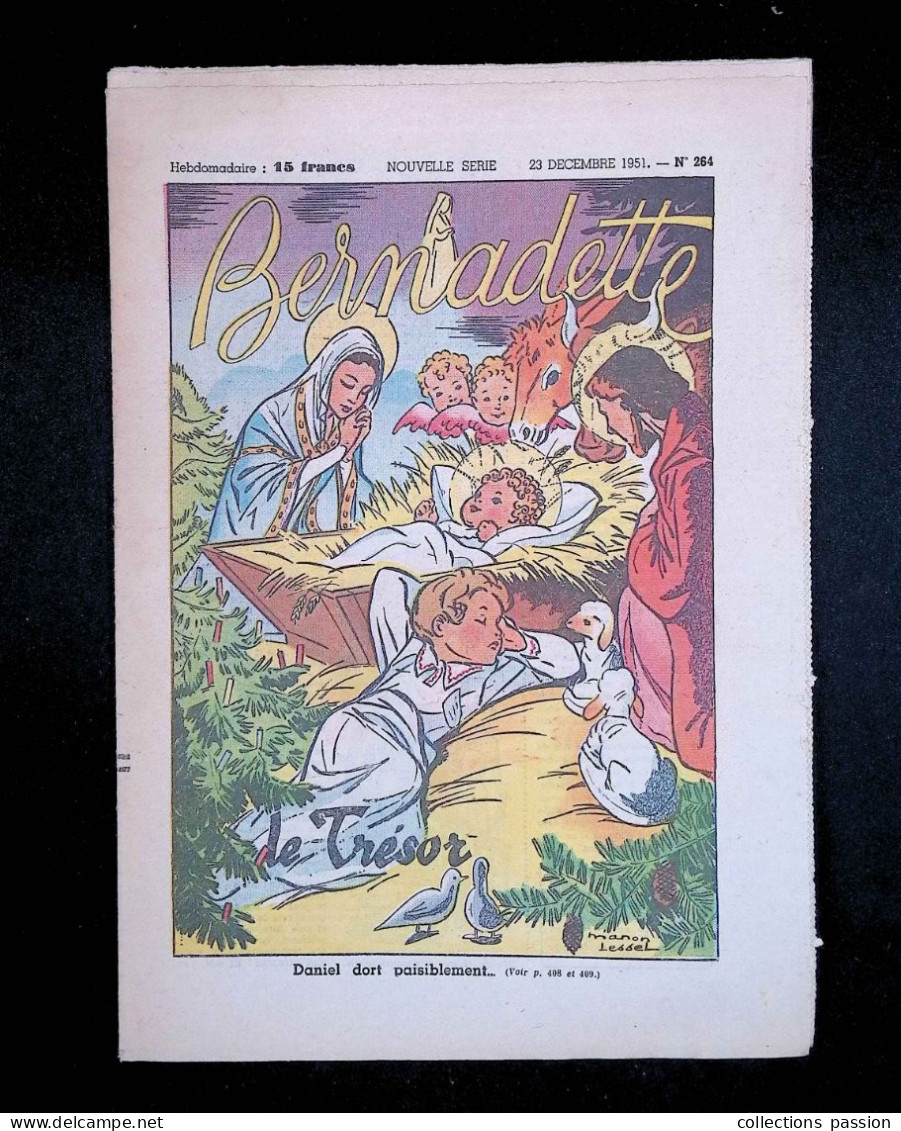 Illustré Catholique Des Fillettes, Hebdomadaire, 23 Décembre 1951, N° 264,  Frais Fr 2.25 E - Bernadette