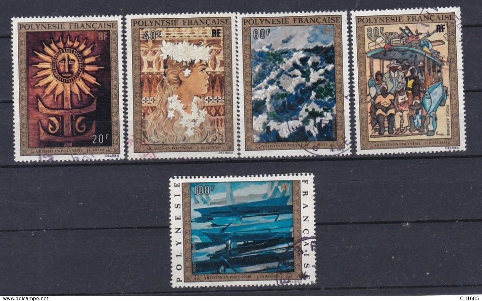 Polynésie : PA 77 à 81 Artistes En Polynésie Oblitéré - Used Stamps