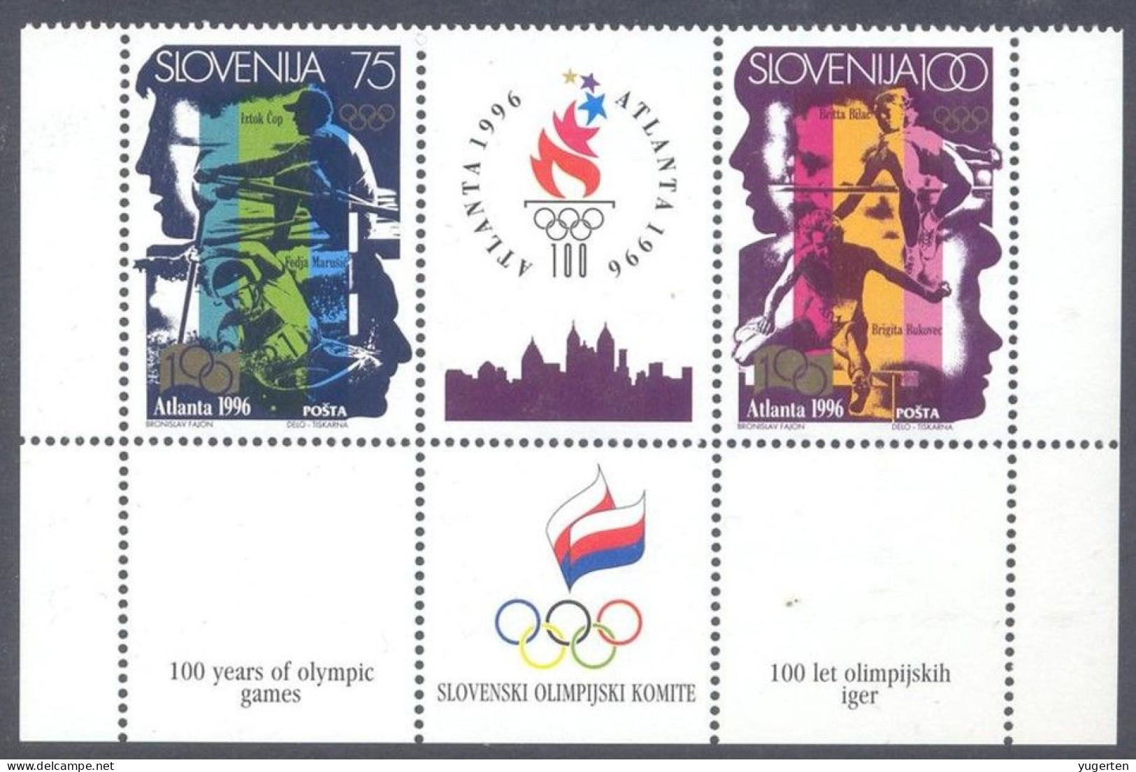 SLOVENIA 1996 - Olympics JO Atlanta 96 Olympic Games Olympische Spiele Juegos Olímpicos Giochi Olimpici - Rowing Aviron - Remo