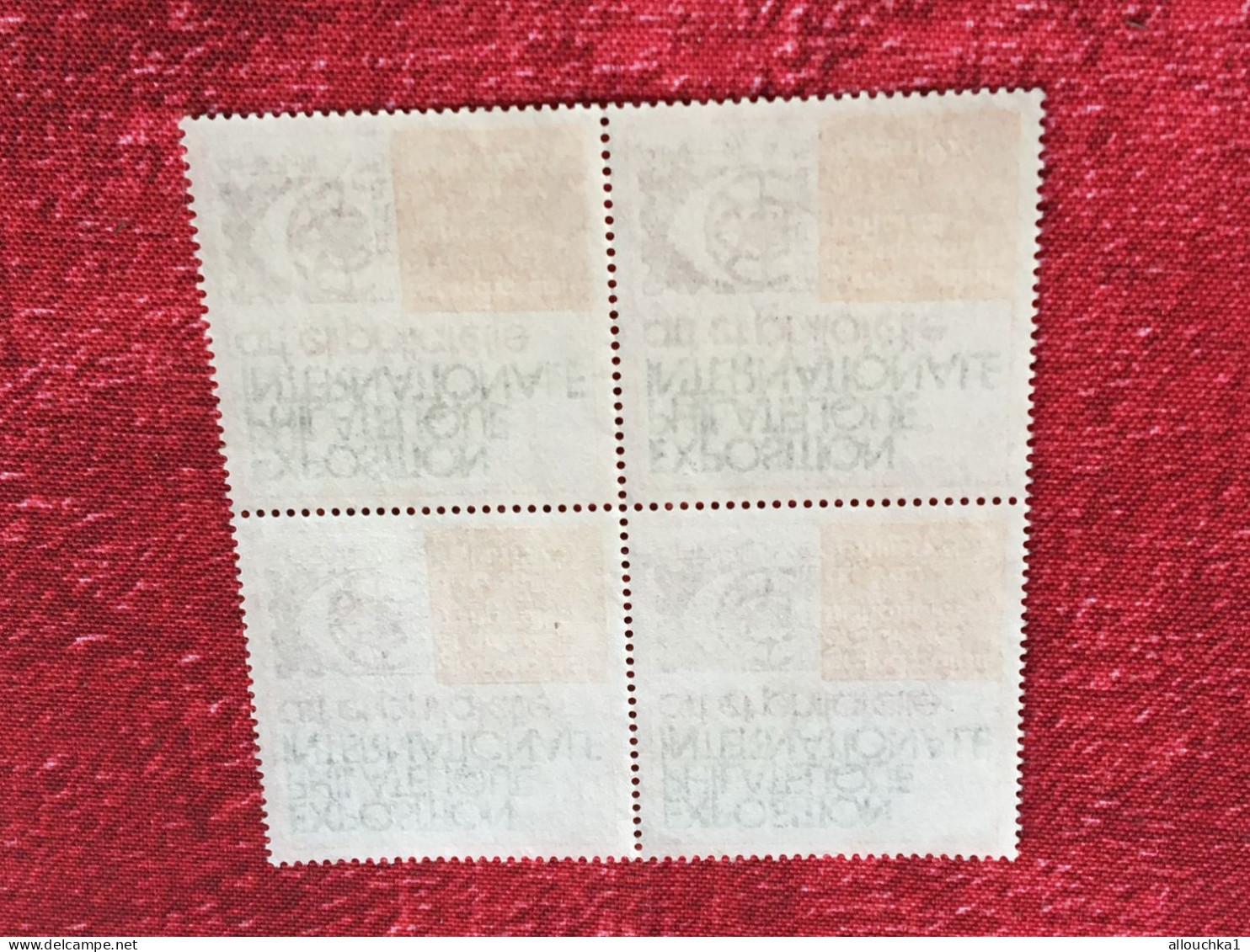 Arphila 75-Exposition Philatélique International Art & Philatélie Bloc 4 Timbres Vignette**Erinnophilie-[E]Stamp-Sticker - Briefmarkenmessen